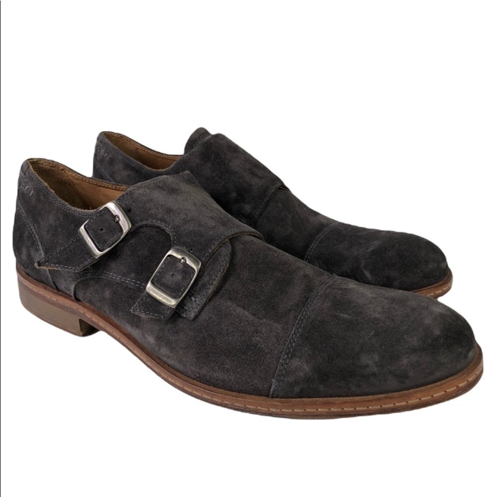 John Varvitos Men’‘s Monaco Monk Strap Oxford Shoes Sz 9.5 Suede $498